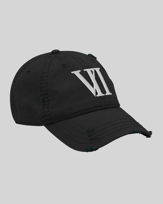 VII Distressed Cap Black / White