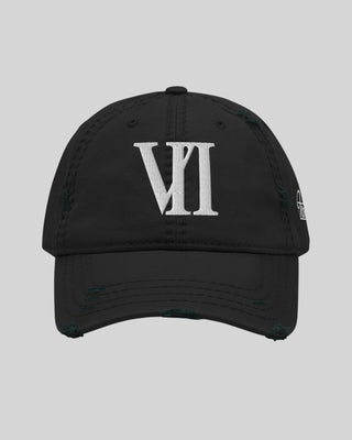VII Distressed Cap Black / White